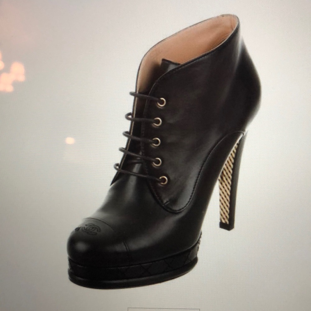 Chanel Lace-up booties 39.5 /size 9.5
